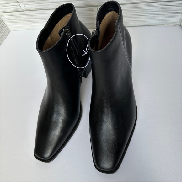 LINEA PAOLO BLACK LEATHER ANKLE BOOTS 2.4” Sz 9 - Picture 3 of 5